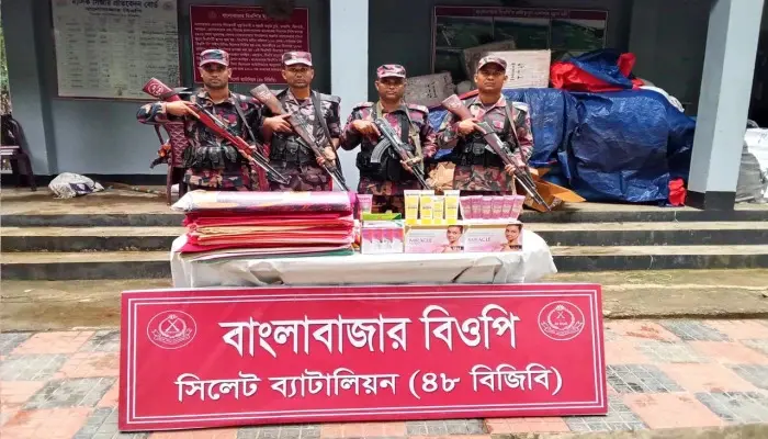 সিলেট সীমান্তে অর্ধকোটি টাকার ভারতীয় পণ্য জব্দ