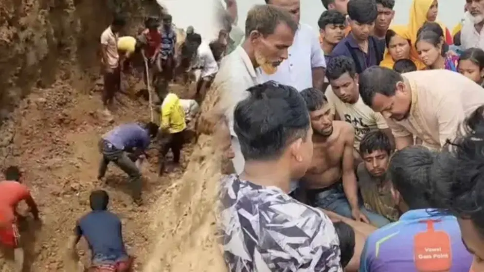 সুনামগঞ্জে বাঁধ কাটতে গিয়ে তরুণের মর্মান্তিক মৃত্যু সুনামগঞ্জে ফসল রক্ষা বাঁধ কাটতে গিয়ে মাটিচাপায় আরমানের মৃ*ত্যু