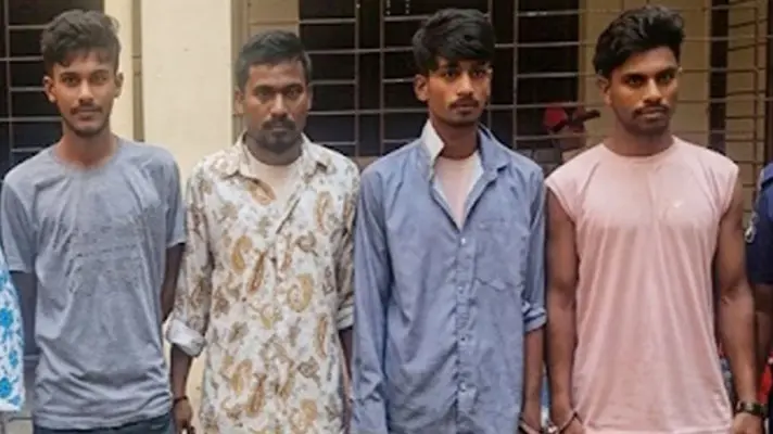 জাফলংয়ে স্ত্রীকে ভারতে পাচারের অভিযোগ, গ্রেপ্তার ৪ জাফলংয়ে স্ত্রীকে ভারতে পাচারের অভিযোগ, গ্রেপ্তার ৪