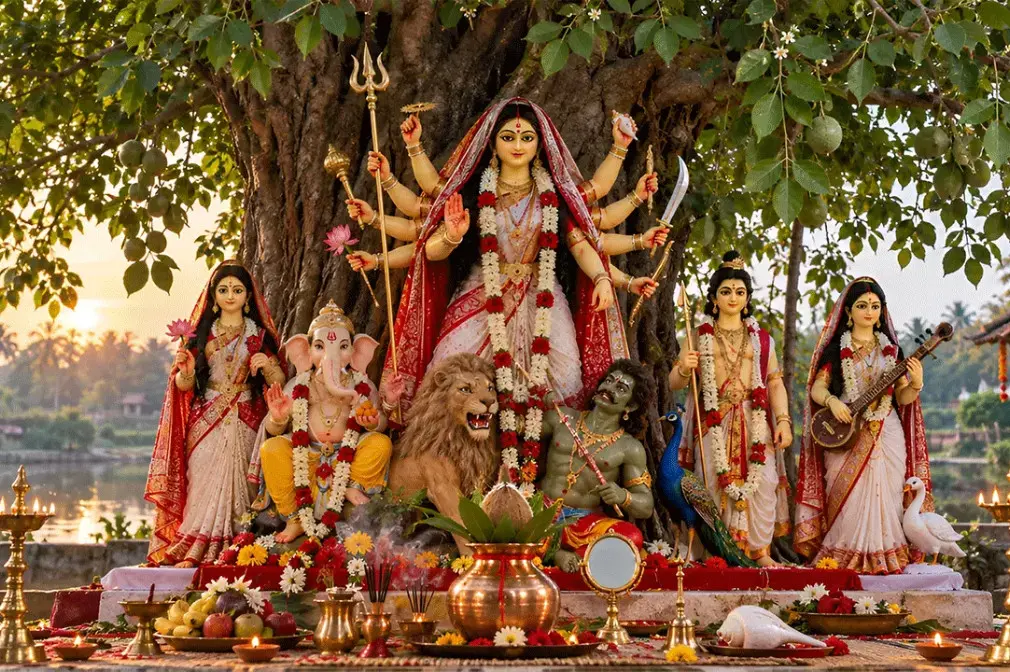 বিজয়া দশমীতে সিলেটে বিদায়ের সুর, বিসর্জনের প্রস্তুতি